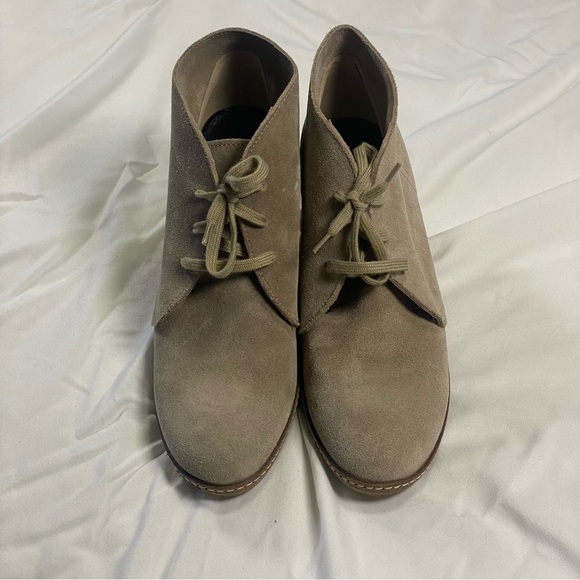 J.Crew Suede Taupe Wedge Booties | Women’s Size 9 | Made in Italy - Picture 9 of 9